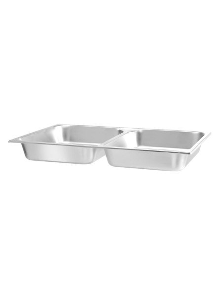 Bac GN 1/1 pour chafing dish à 2 compartiments