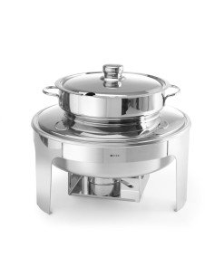 Soup chafing dish round mirror polished