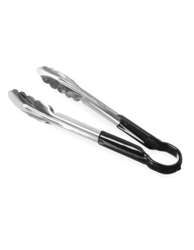 Serving tongs coated handle