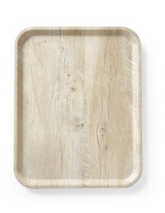 Plateau de service en mélamine avec imprimé bois