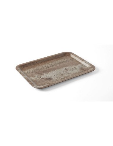 Plateau de service en mélamine avec imprimé bois