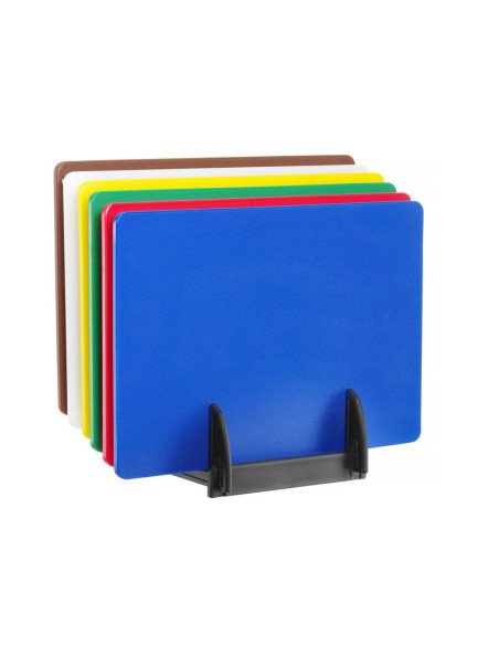 Set of 6 cutting boards HACCP with rack