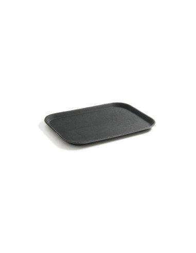 Serving tray rectangular non-slip black