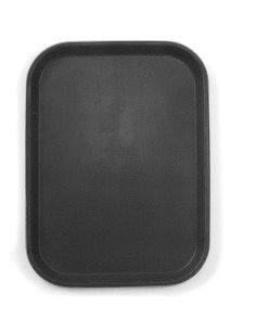 Plateau de service rectangulaire antidérapant (noir)