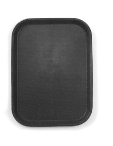 Serving tray rectangular non-slip black