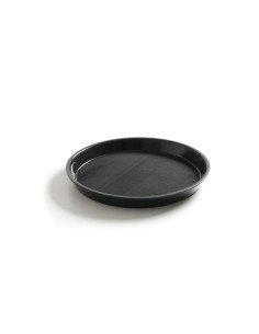 Dienblad rond antislip hoge rand zwart