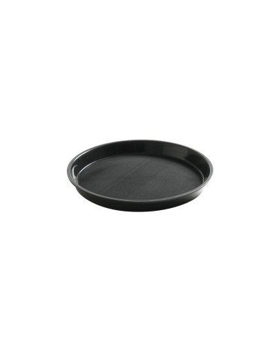 Dienblad rond antislip hoge rand zwart