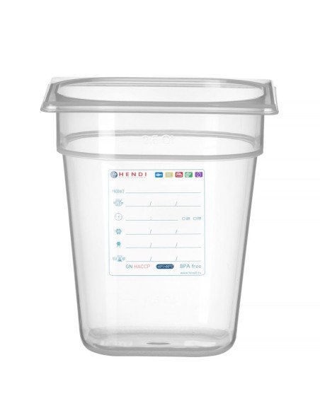 Bac gastronorme GN 1/6 polypropylène HACCP