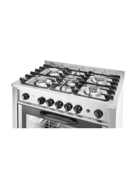 Gasfornuis 5 pits elektrische oven HENDI 225707