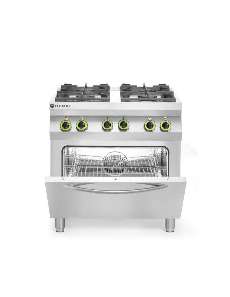 Gasfornuis 4 pits convectieoven HENDI 225882