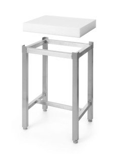 Billot polyéthylène HDPE 500 sur piètement inox HENDI 505687