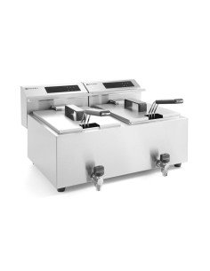 Friteuse numérique double 2x 8 L robinet HENDI 207376 2