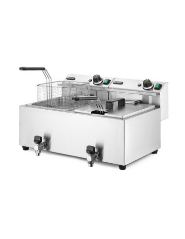 Friteuse double 2x 8 L robinet de vidange HENDI 209301