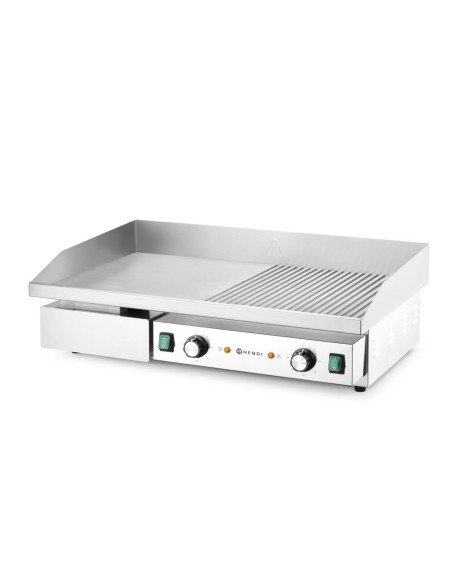 Plancha mi-lisse mi-rainurée 717 x 383 mm 400 V HENDI