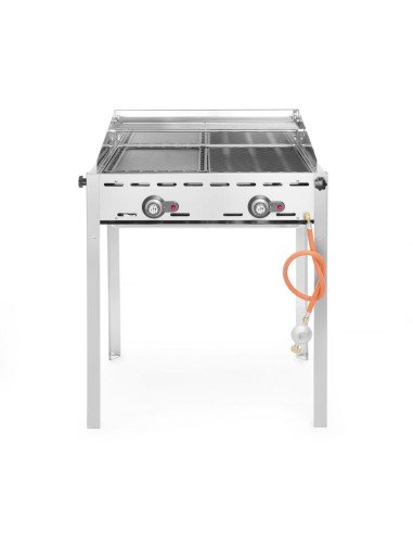Barbecue à gaz 11,6 kW plaque et grille en fonte