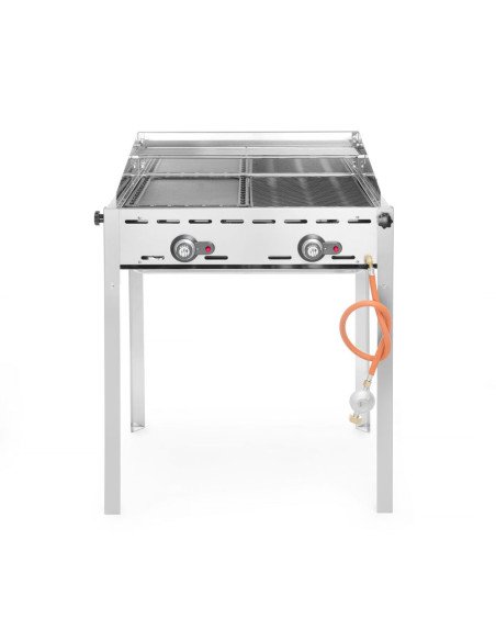 Barbecue à gaz 11,6 kW plaque et grille en fonte