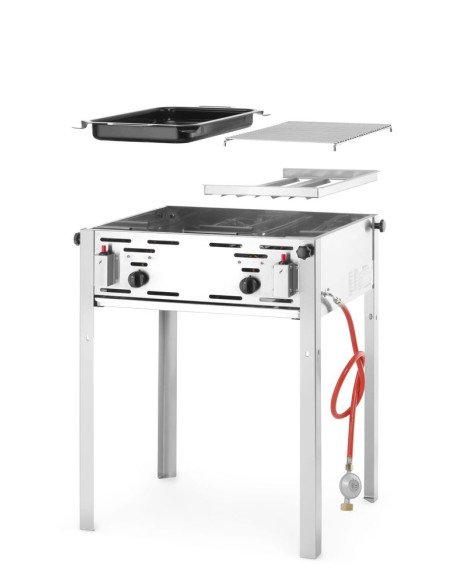 Barbecue à gaz grille et plancha 11 kW HENDI