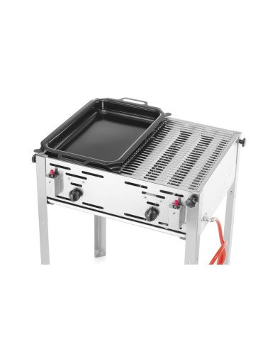 Gasbarbecue rooster en bakplaat 11 kW HENDI