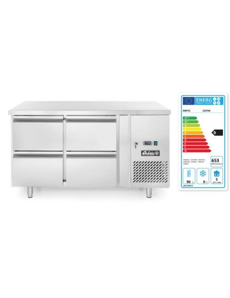 Refrigerated counter 280 L stainless steel fan-assisted