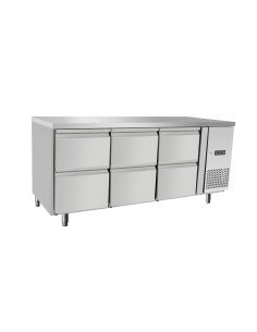 Koelwerkbank 204 L 6 lades inox HENDI 237069