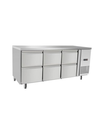 Table réfrigérée 204 L 6 tiroirs inox HENDI 237069