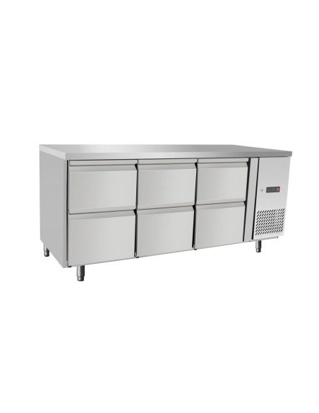 Table réfrigérée 204 L 6 tiroirs inox HENDI 237069