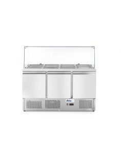 Saladette 380 L 3 portes vitrine verre HENDI 232798