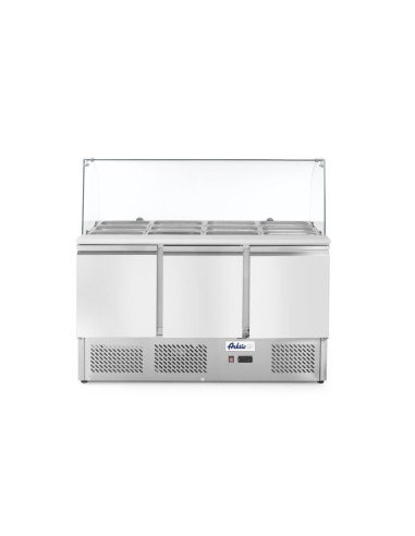 Saladette 380 L 3 portes vitrine verre HENDI 232798