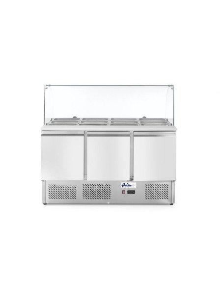Saladette 380 L 3 portes vitrine verre HENDI 232798