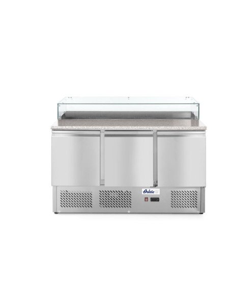 Pizzawerkbank 380 L 3 deuren graniet HENDI 232873