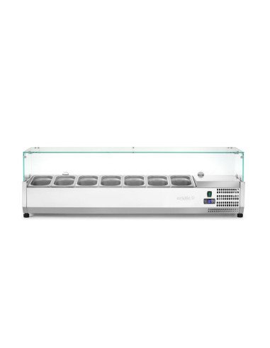 Opzetsaladette 7x GN 1/4 31,5 L glazen deksel HENDI 232910