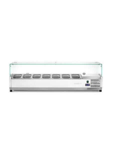 Opzetsaladette 7x GN 1/4 31,5 L glazen deksel HENDI 232910