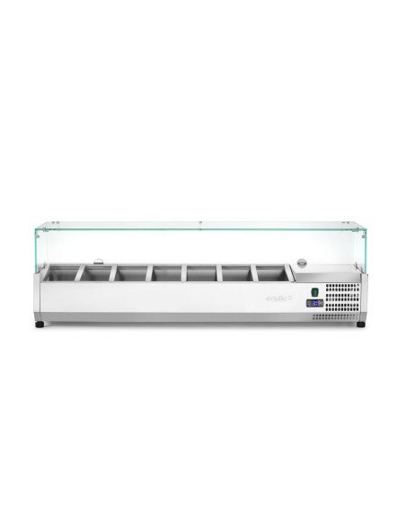 Opzetsaladette 7x GN 1/4 31,5 L glazen deksel HENDI 232910