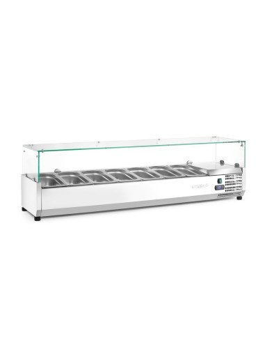 Opzetsaladette 7x GN 1/4 31,5 L glazen deksel HENDI 232910
