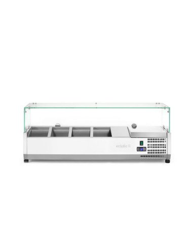 Opzetsaladette 4x GN 1/3 24 L glazen deksel HENDI 232965