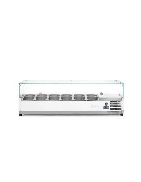 Opzetsaladette 6x GN 1/3 36 L glazen deksel HENDI 232972