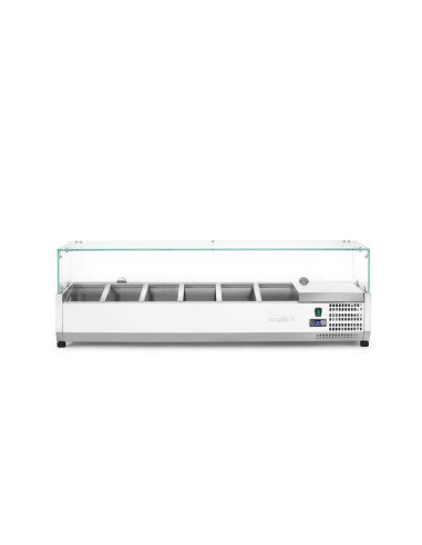 Opzetsaladette 6x GN 1/3 36 L glazen deksel HENDI 232972