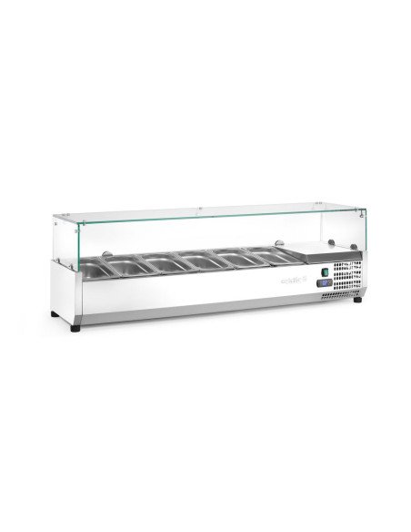 Opzetsaladette 6x GN 1/3 36 L glazen deksel HENDI 232972