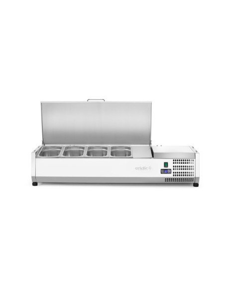Opzetsaladette 4x GN 1/3 24 L inox deksel HENDI 233948