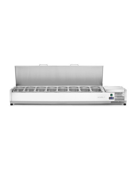 Opzetsaladette 8x GN 1/3 48 L inox deksel HENDI 233986