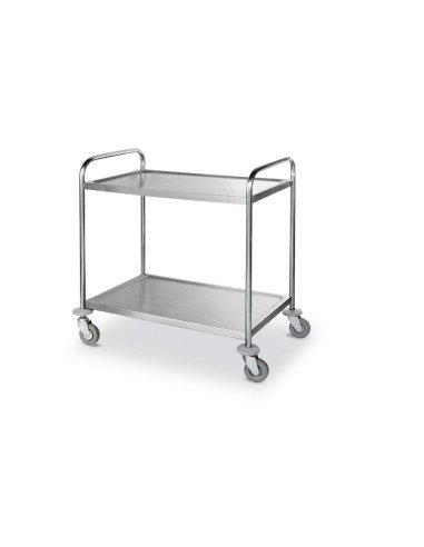 Chariot de service inox 2 étagères