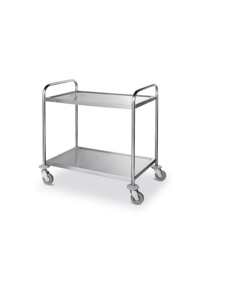 Chariot de service inox 2 étagères