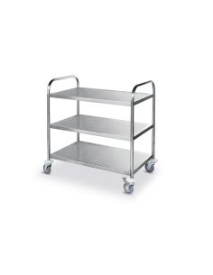 Chariot de service inox 3 étagères