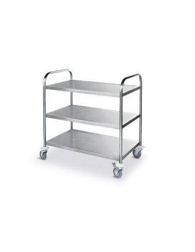 Chariot de service inox 3 étagères