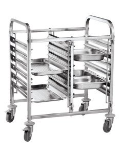 Chariot porte-plateaux double 12x GN 1/1