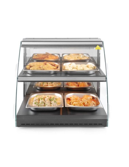 Vitrine chauffante de table quartz 2 niveaux
