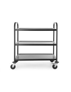 Chariot de service noir mat 3 étagères