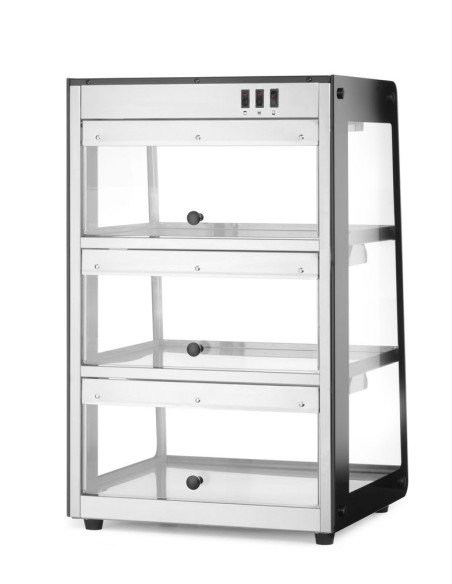 Vitrine chauffante de table acier carbone