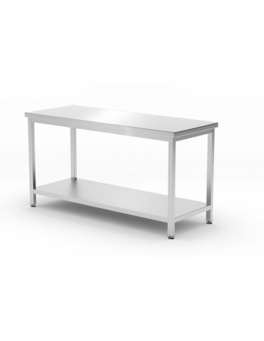 Central work table with shelf bolted 1600 mm (depth 600)