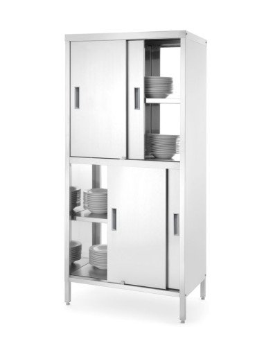 Doorgeefkast met scheiding en 8 schuifdeuren (M)